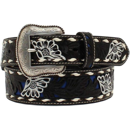 ~Nocona Men’s Belt Black and White with Navy Underlay, N2413001
