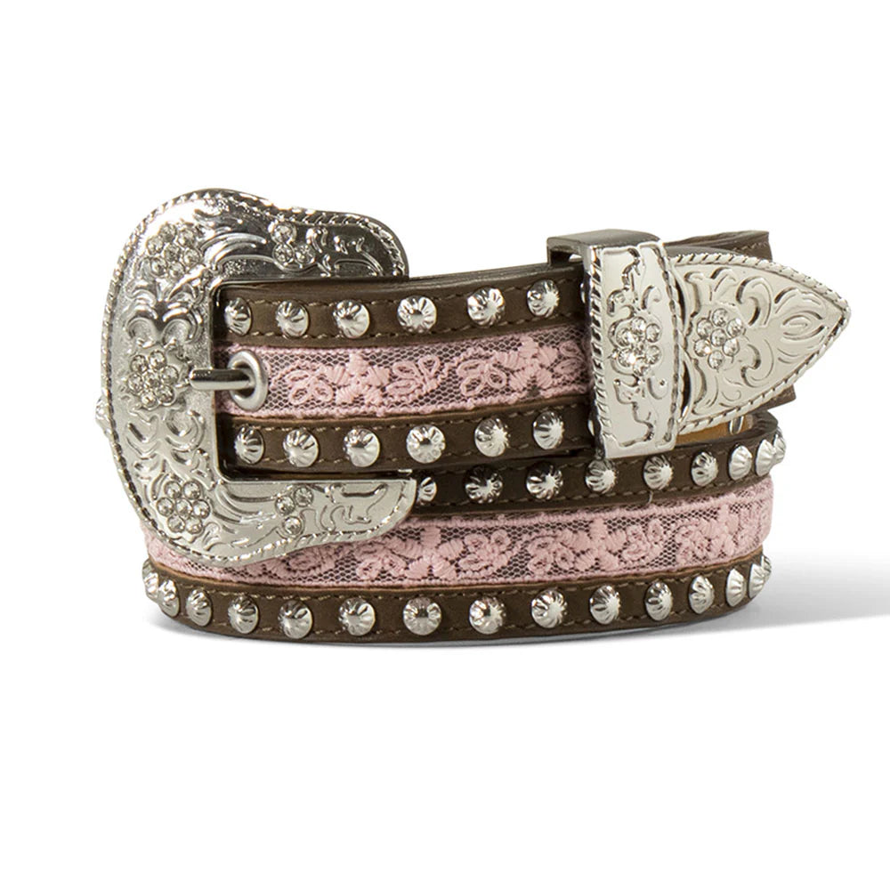 Ariat Girls Belt -Leather, Pink Lace A1305030