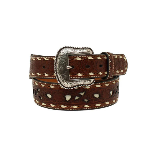 Nocona Men’s Floral Pierced Belt; N2410908