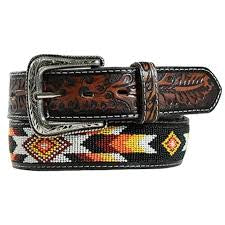 ~Nocona Men’s Embossed Beaded Belt N210006697