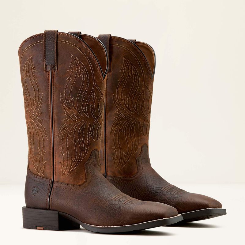 Ariat Men’s Western Boot, “Sport Rustler”, Square Toe, Brown 10063985
