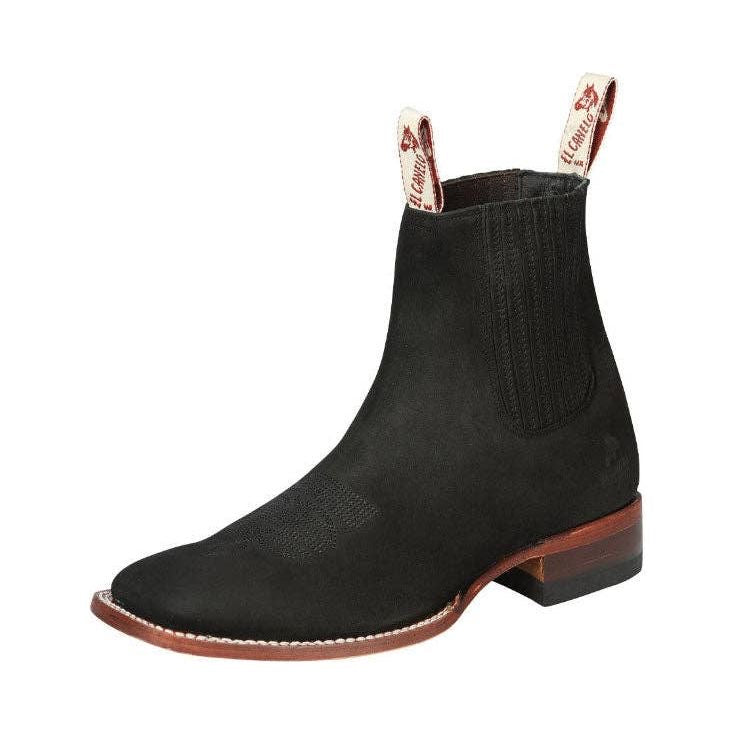 El Canelo Black Suede Squared Toe Ankle Boots 2798166