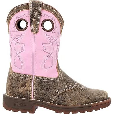 Rocky Youth Cowboy Boot, Square Toe, Lavender Top, RKW0408Y