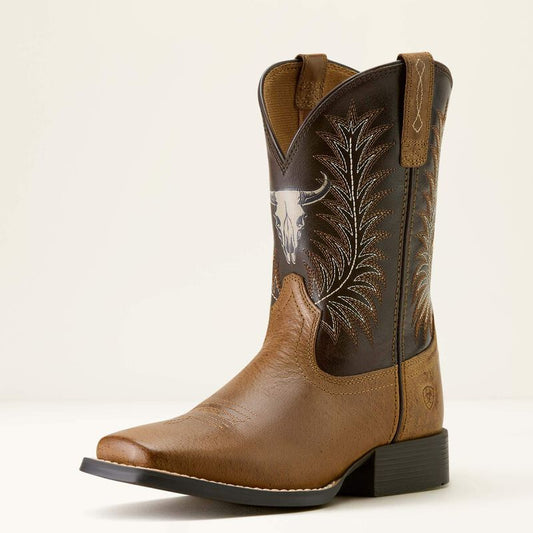 Ariat Youth Cowboy Boot, Square Toe, “Stampede”, 10063827