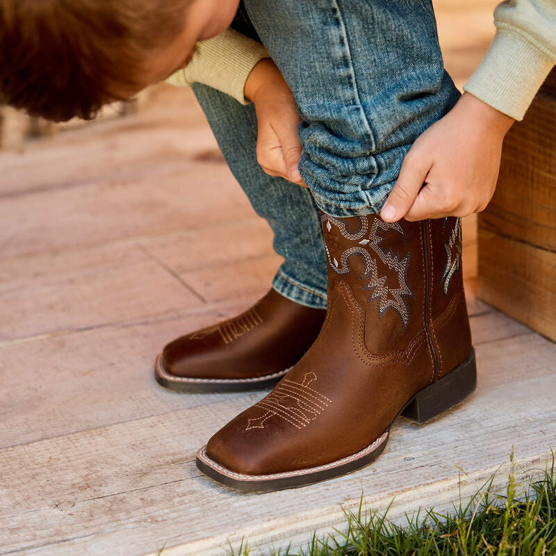 Ariat Youth Cowboy Boot, Square Toe, “Tombstone”, 10063834