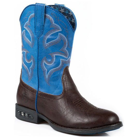 Roper Youth Cowboy Boot, Round Toe, Light Up Heal, 09-018-1201-1233