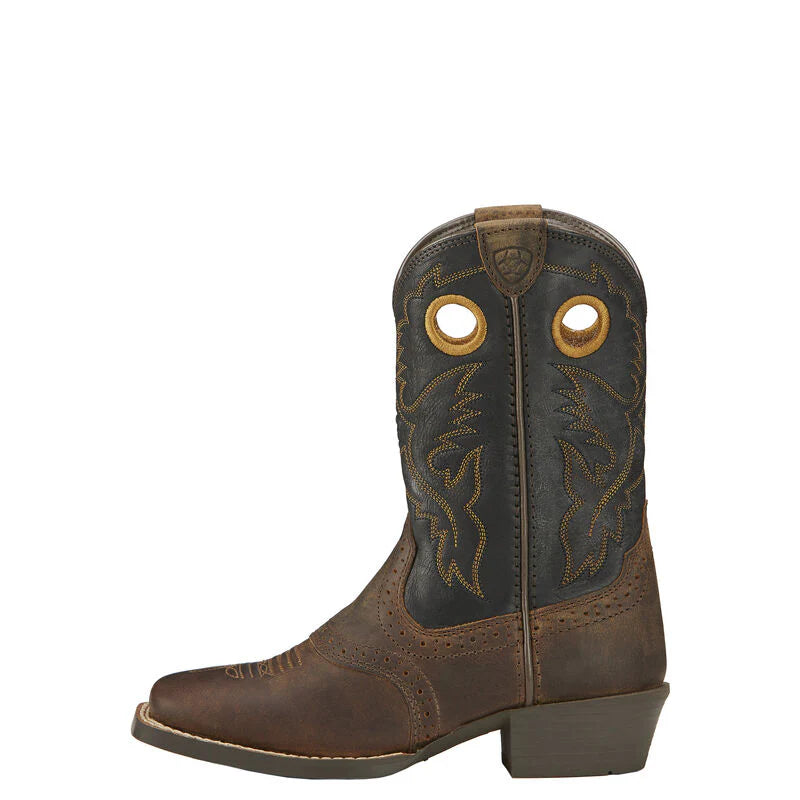 Ariat Youth Cowboy Boot, Square Toe, “Heritage Roughstock”, 10016239