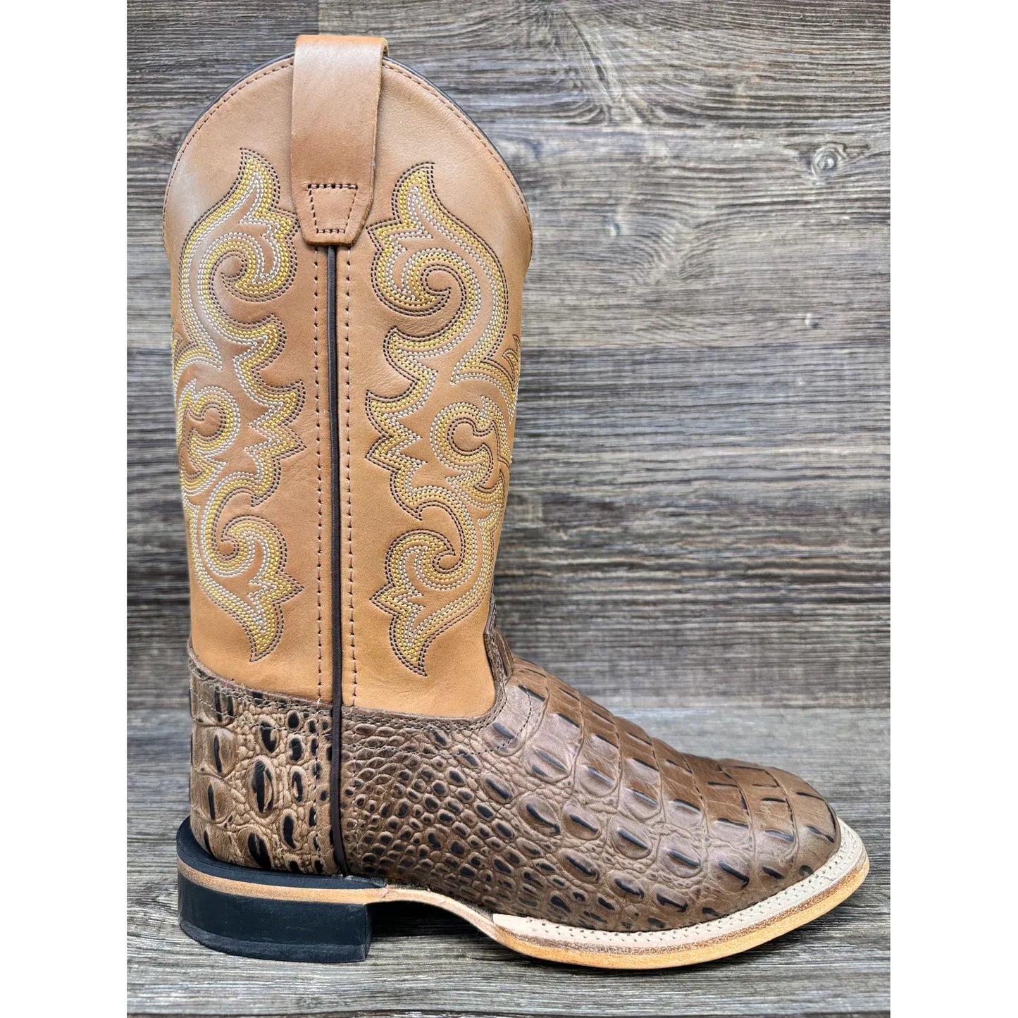 Old West Children Cowboy Boot, Alligator Print Square Toe, BSC1830
