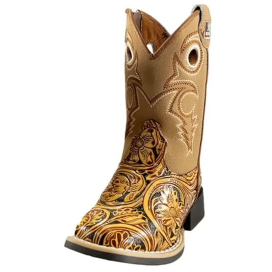 Twister Toddler Cowboy Boot, Tooled Square Toe, 443009708