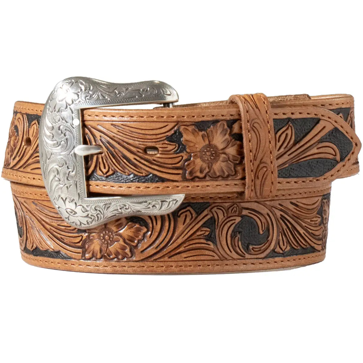Nocona Men’s Floral Embossed Belt Black Inlay  - N210007608