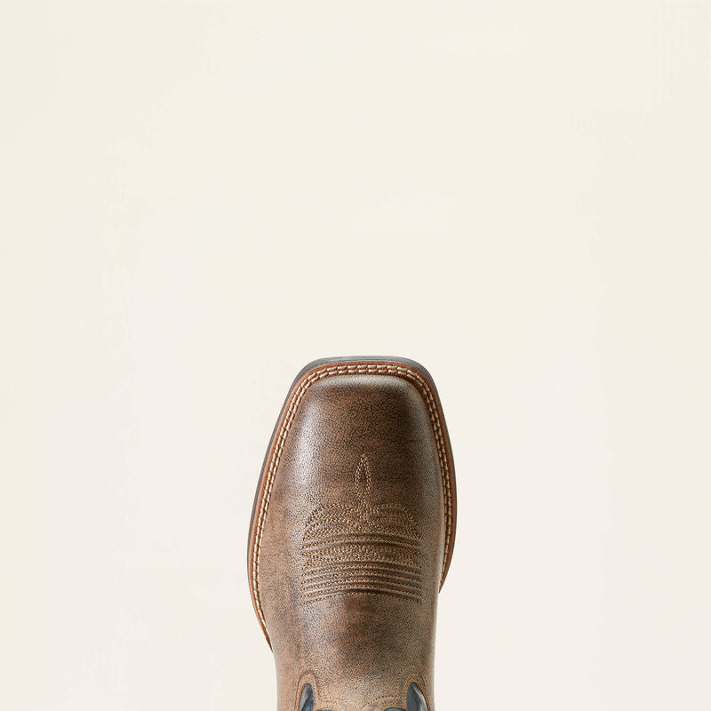 Ariat Men’s Western Boot, “Brush Creek”, Square Toe, Stone/Royal Navy 10053578