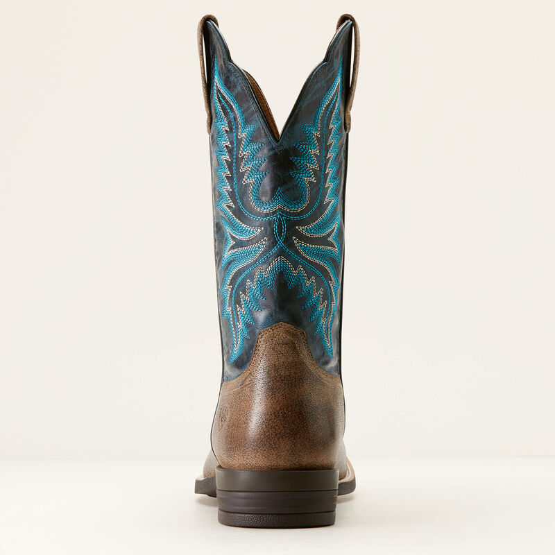 Ariat Men’s Western Boot, “Brush Creek”, Square Toe, Stone/Royal Navy 10053578