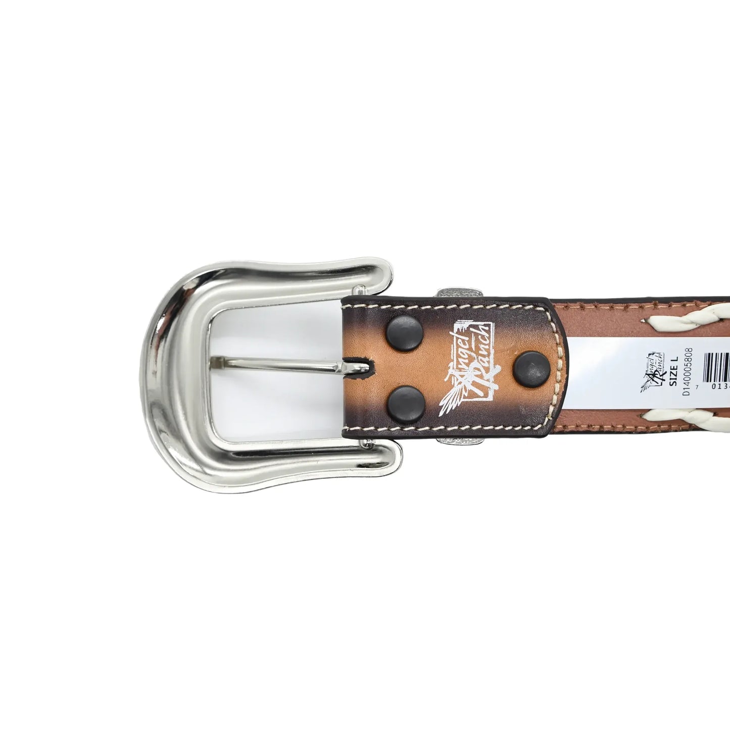 Angel Ranch Ladies Belt Floral Embossed Crystal Inlay  - D140005808