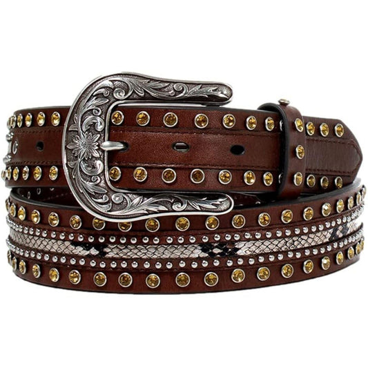 Ariat Ladies Belt Studded Brown A1590002