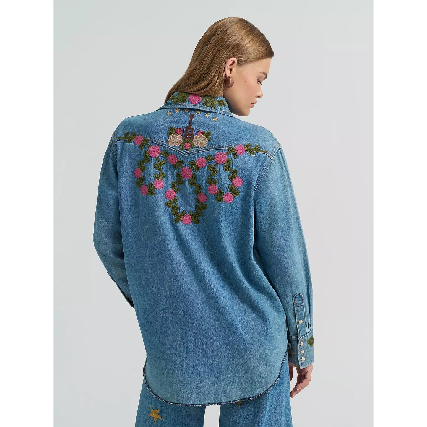 Wrangler X Lainey Wilson Ladies Blue Denim Shirt 112375521