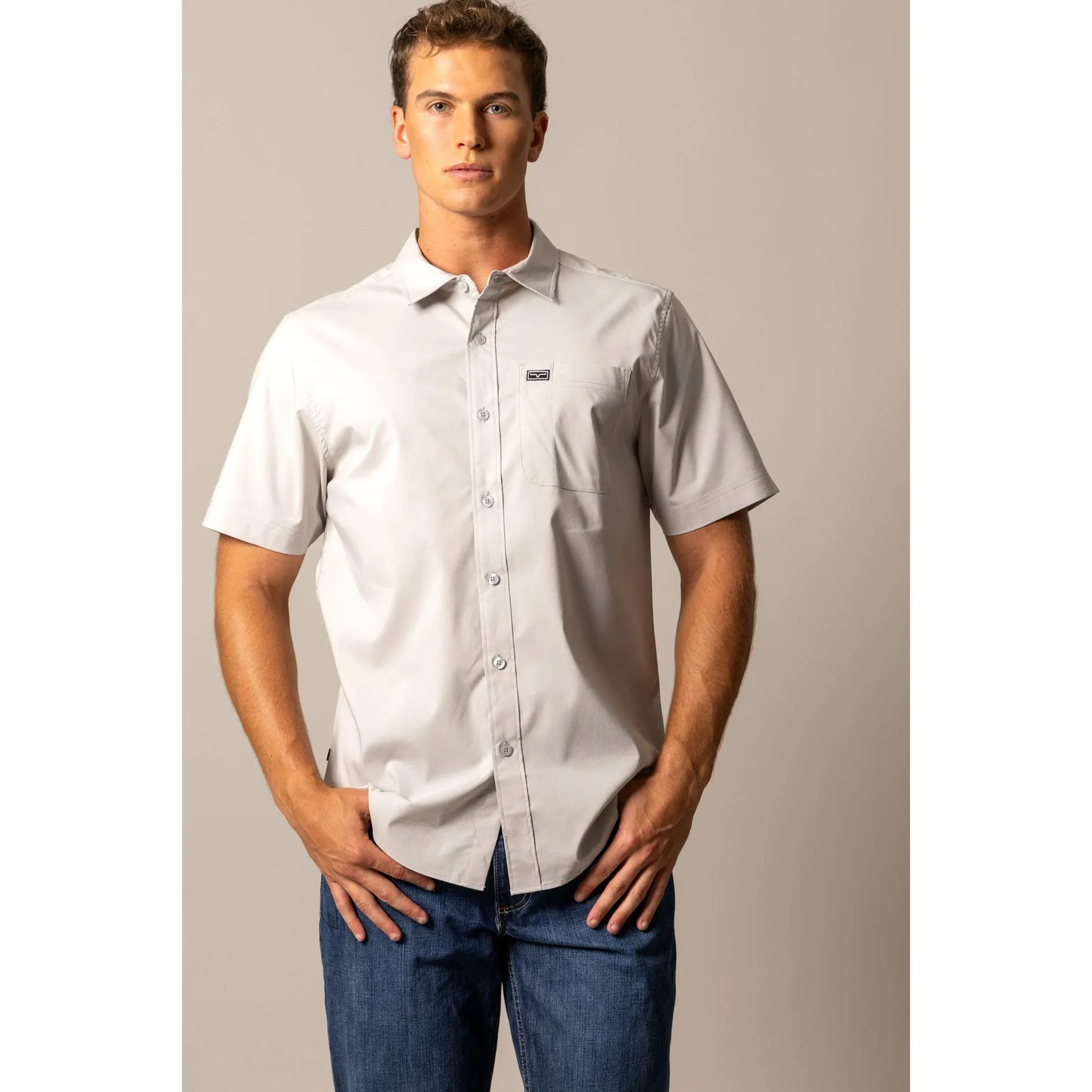 Kimes Ranch Men’s Grey Long Sleeve Button Up