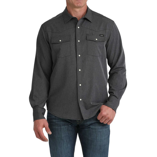 CINCH - Men Long Sleeve Snaps Shirts, Black, MTW1403007