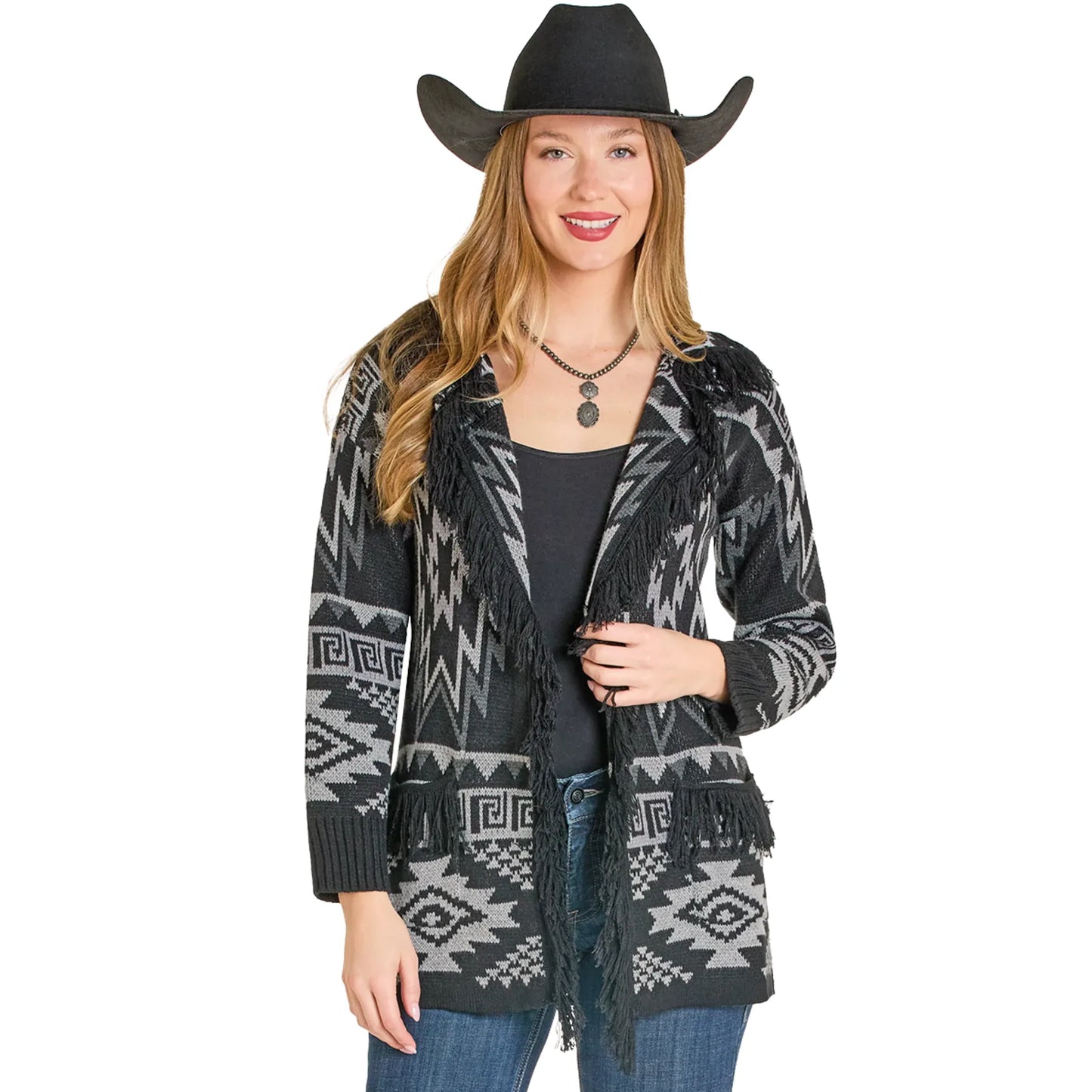 Rock & Roll Denim Women's Aztec Cardigan BW95T07763
