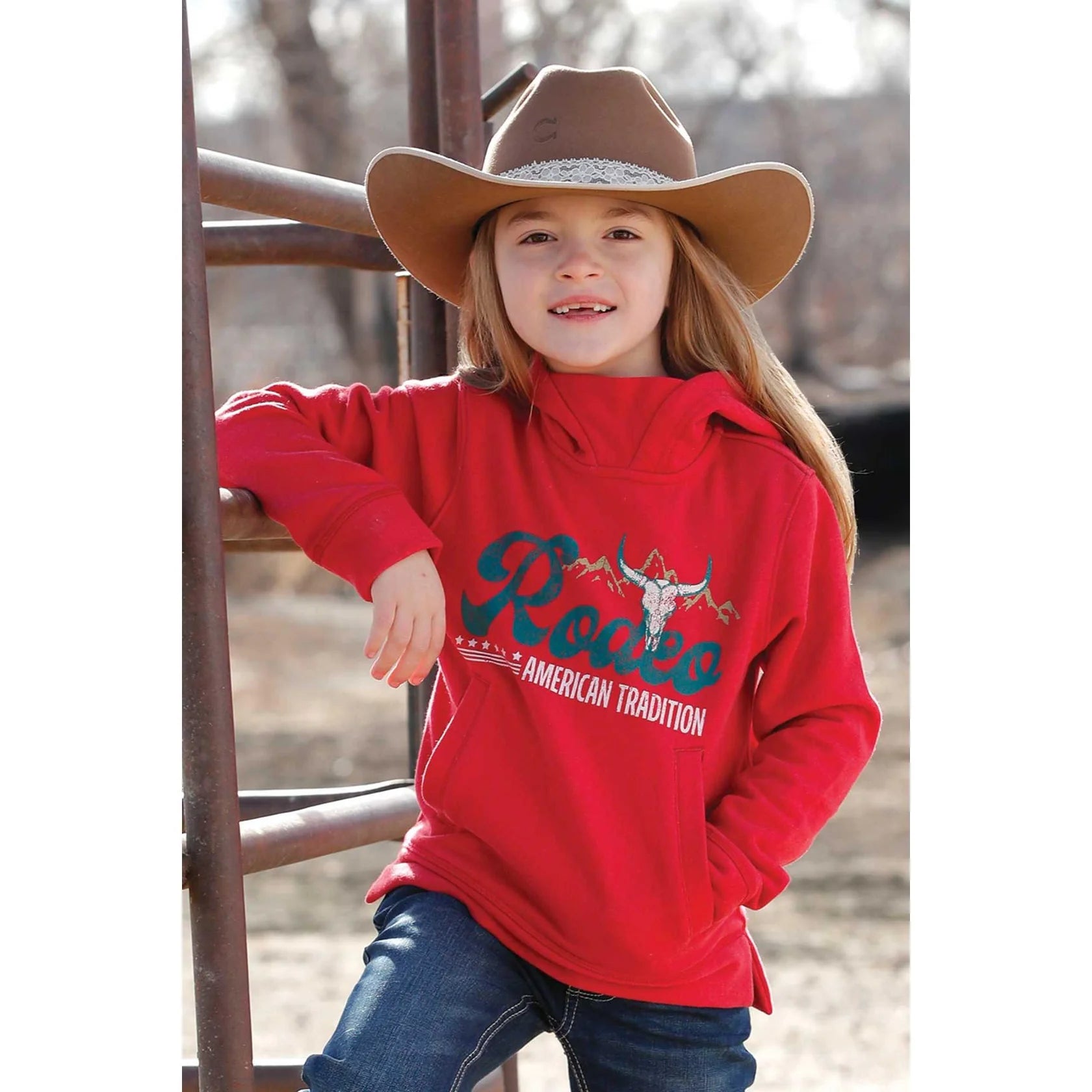 CRUEL GIRL'S Kids RODEO, TERRY HOODIE - PINK CWK8630005