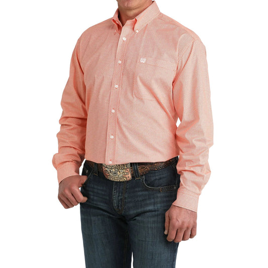 Cinch Men’s Button Down Western Shirt, Orange MTW1106058