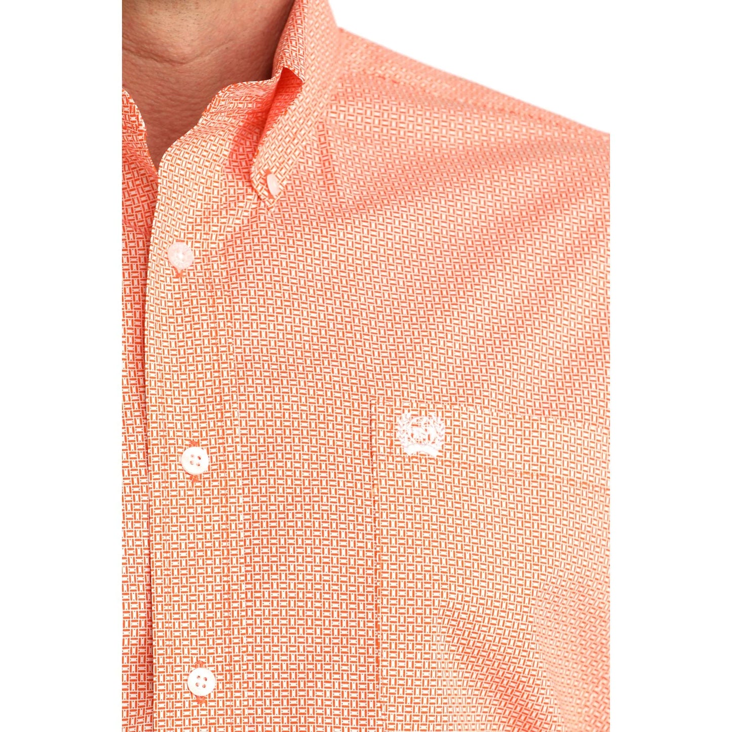 Cinch Men’s Button Down Western Shirt, Orange MTW1106058