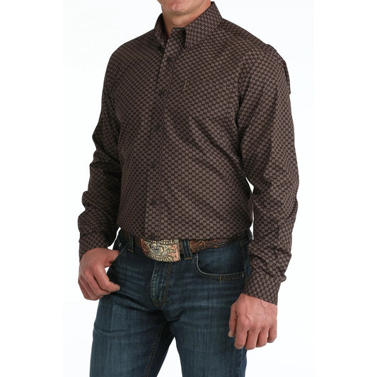 Cinch Men’s Western Shirt - MODERN FIT, Button Down, Brown MTW1347153