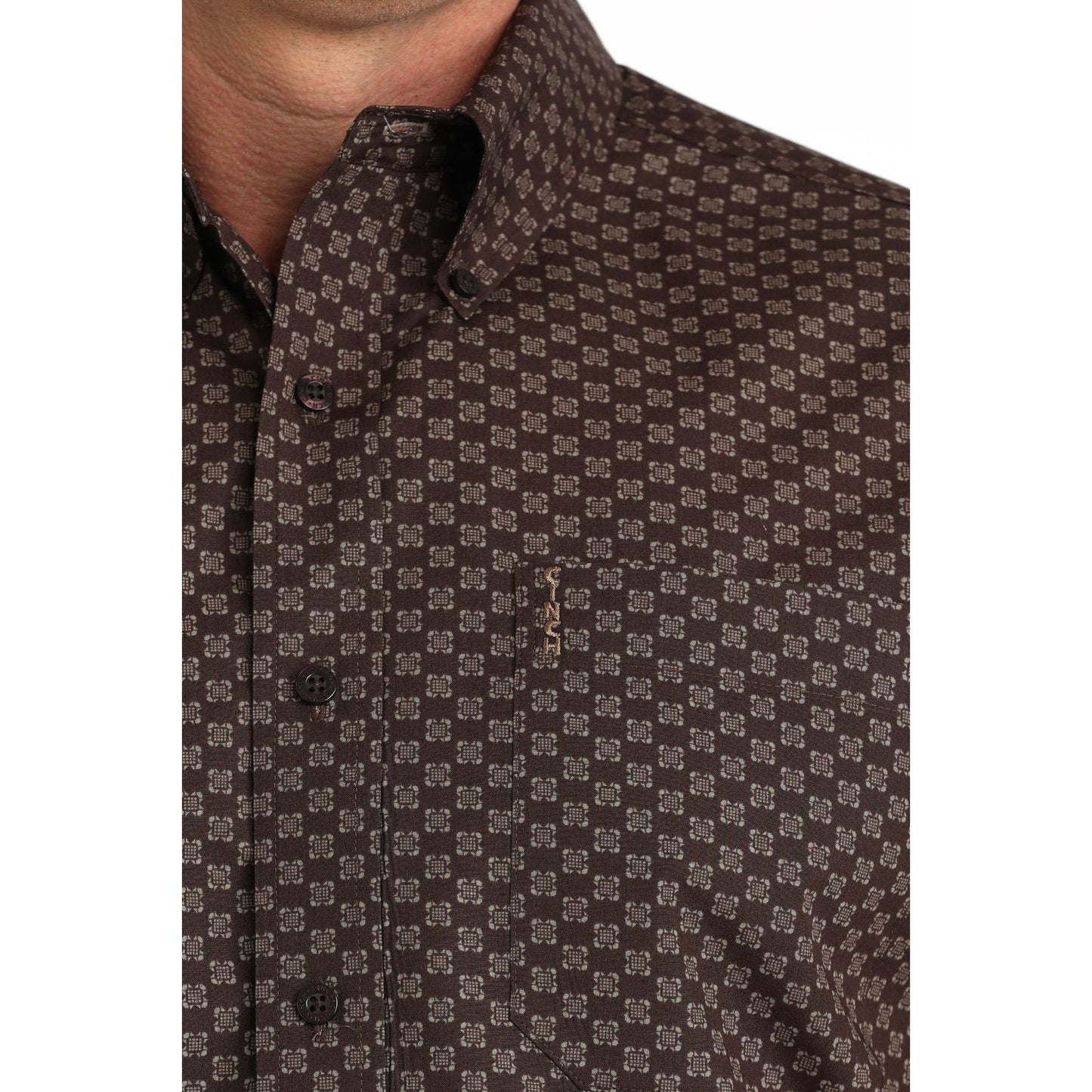 Cinch Men’s Western Shirt - MODERN FIT, Button Down, Brown MTW1347153