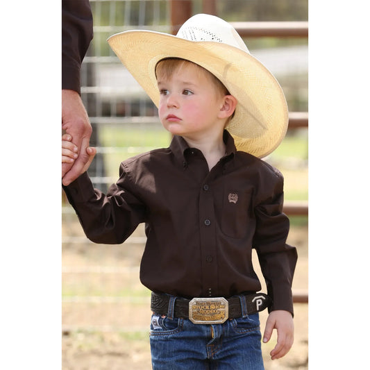 Cinch Toddler & Boy’s Western Shirt, Brown, Button Down - MTW7061408 & MTW7060408