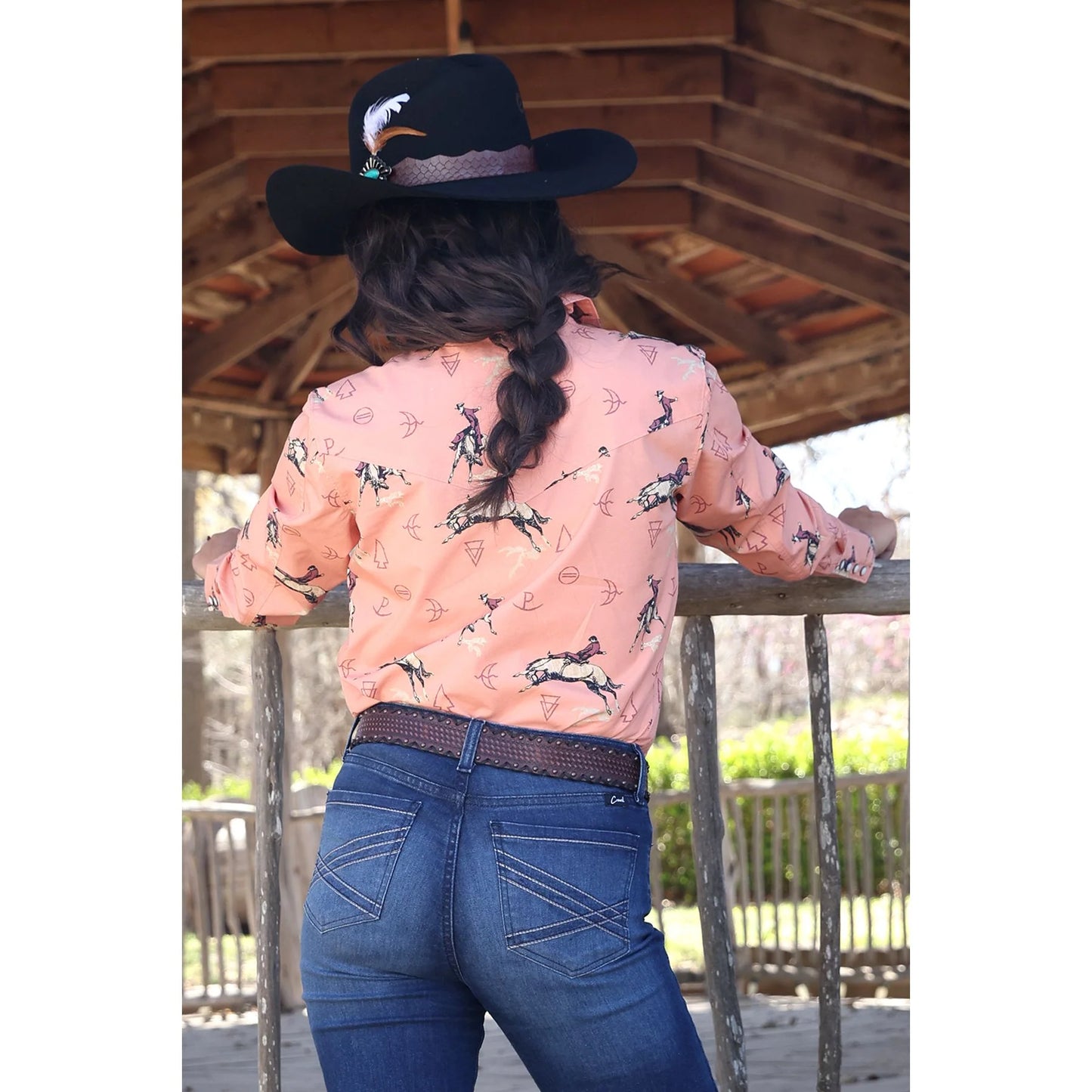 Cruel Girl Ladies Long Sleeve Snap Shirt - Corel  CTW7466013