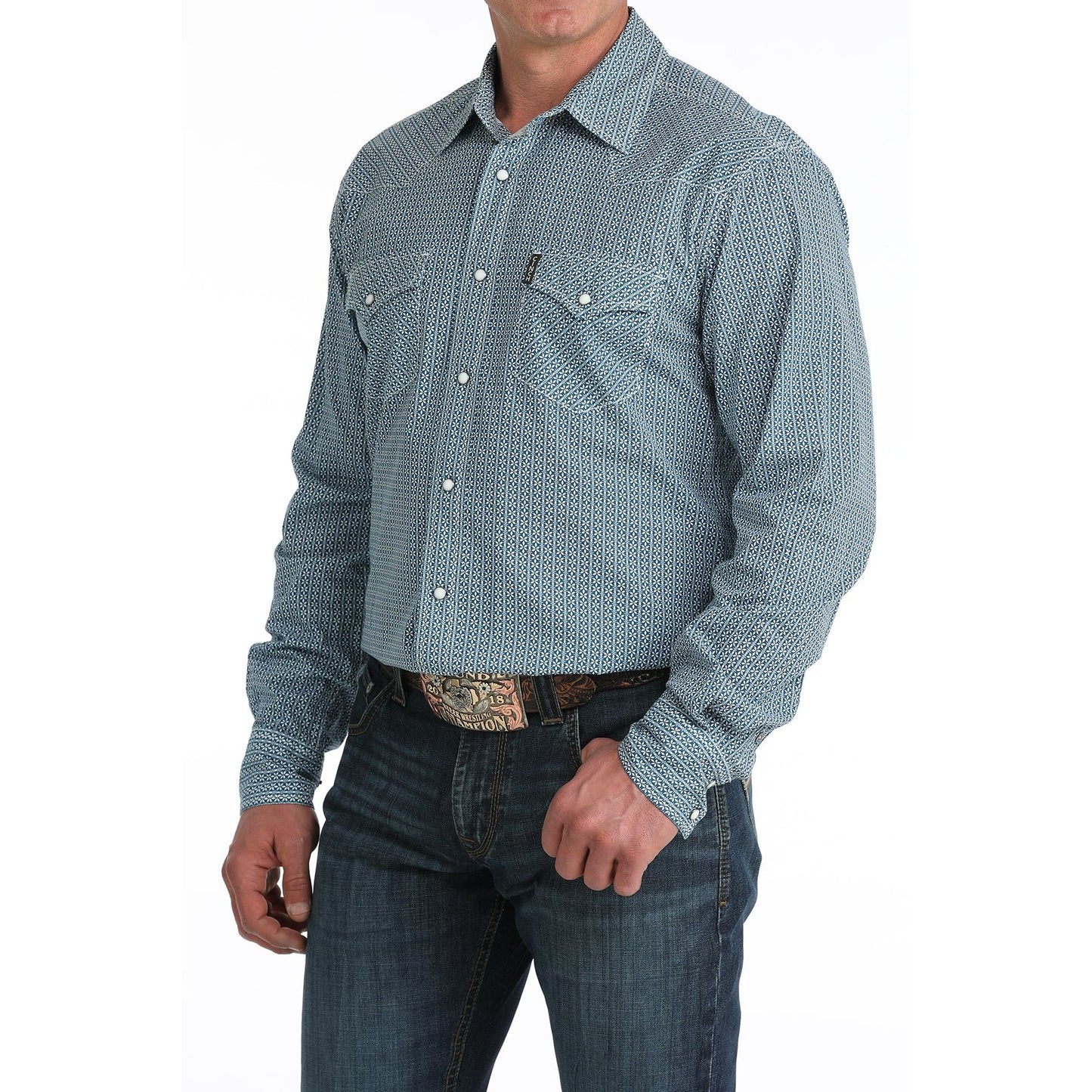 Cinch Men’s Modern Fit, Blue, Snap Shirt - MTW1303102