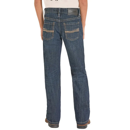 ROCK & ROLL Boy’s Jean - BB GUN, Regular Fit, BOOTCUT, Stitched Pocket, Dark Vintage BB0BD08579