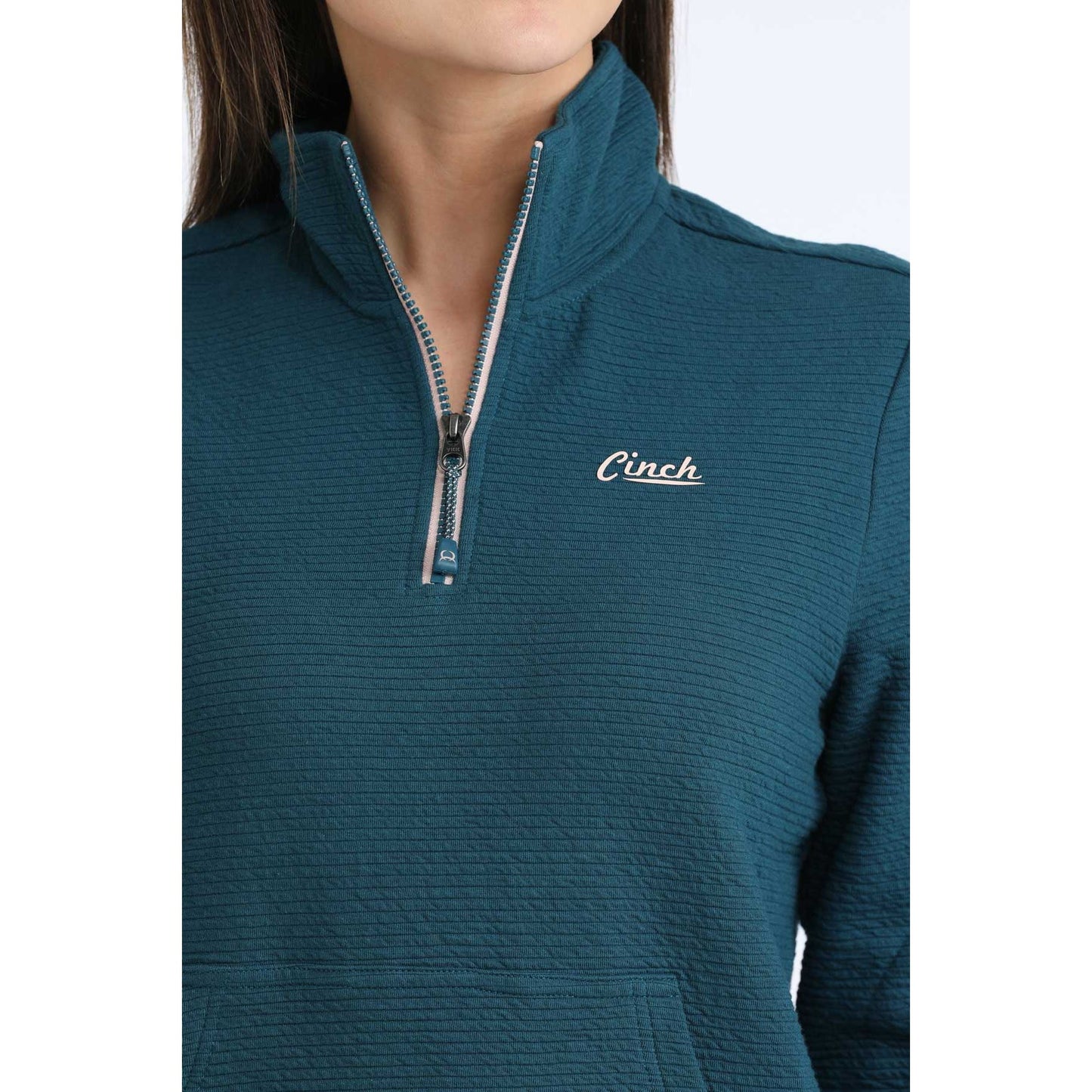 Cinch Ladies Outerwear Quarter Zip, Teal MAK9924001