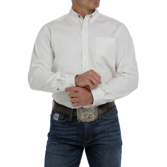 Cinch Men’s Modern Fit, Solid White, Button Down Shirt - MTW1347152