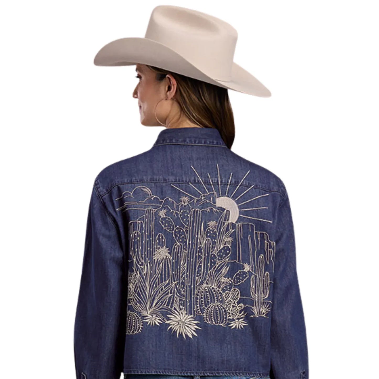 Stetson Ladies Crop Shirt,  Denim 11-050-0594-3009