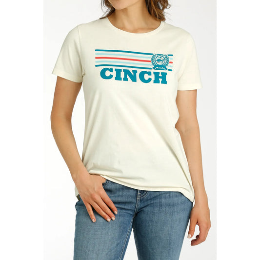 Cinch Women's Cream Short Sleeve Graphic Shirt MSK7901008