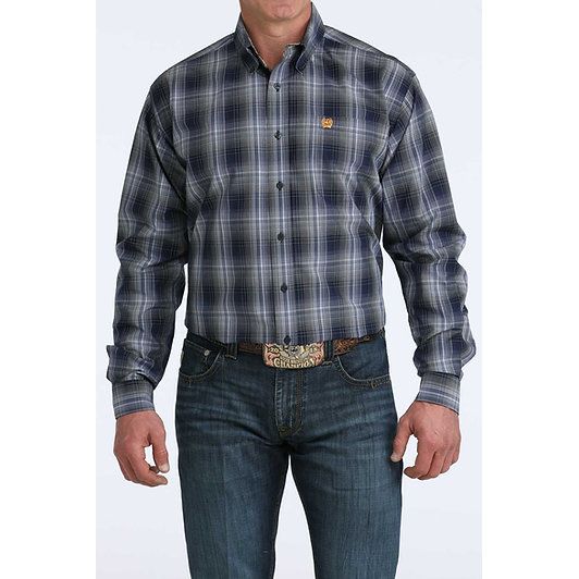 Cinch Men’s Button Down Western Shirt, Navy, Long Sleeve, MTW1106078