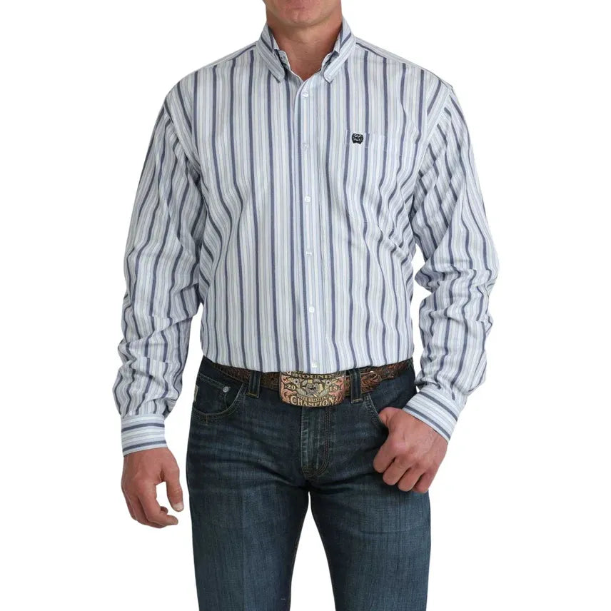 Cinch Men’s Button Down Western Shirt, Light Blue, Long Sleeve, MTW1106077