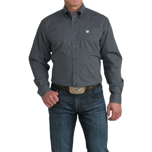 Cinch Men’s Button Down Western Shirt, Blue, Long Sleeve, MTW1106079