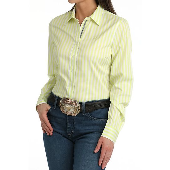 CINCH - Ladies Western Shirt, BUTTON-DOWN, Lime MSW9165087