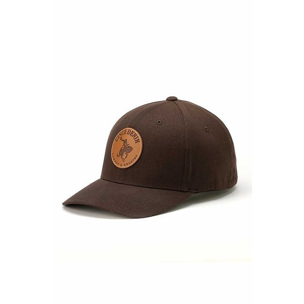 Cinch - Men’s Ball Cap - Flex Fit -Brown w/ debossed faux leather MCC0627783