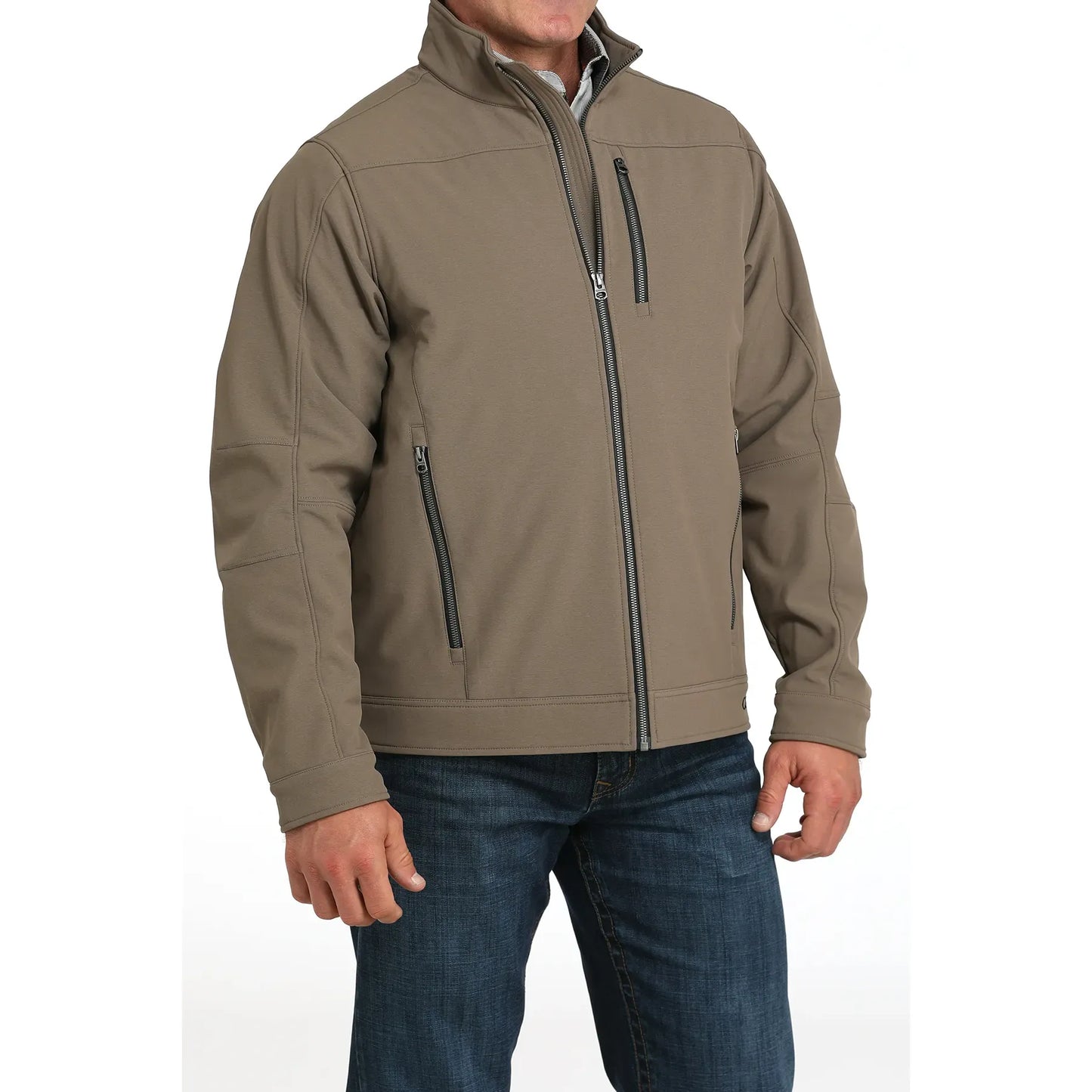 Cinch Men’s Jacket - Soft Shell Bonded, Brown, Textured Print MWJ1539005
