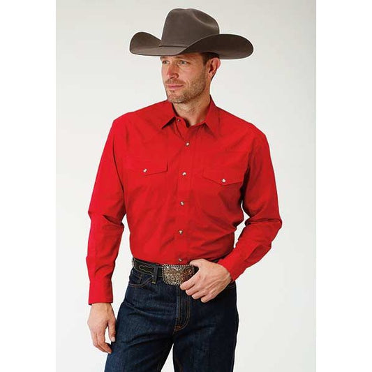 Roper Men’s Snap Shirt, Red 03-01-265-1022