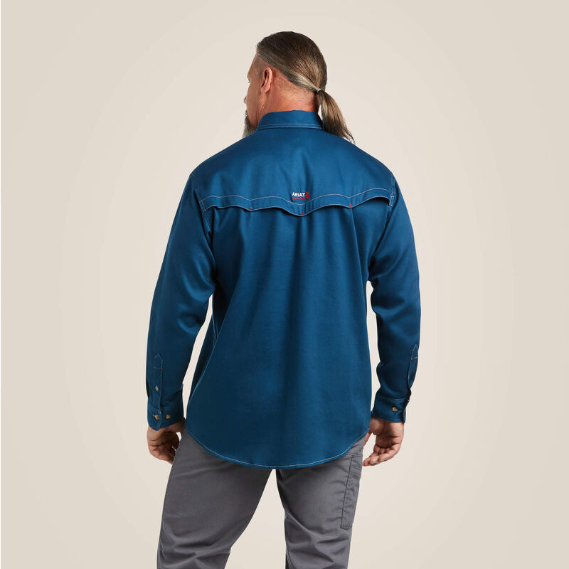 Ariat Mens Navy Fire Resistant, FR, Button Down Shirt | 10025428