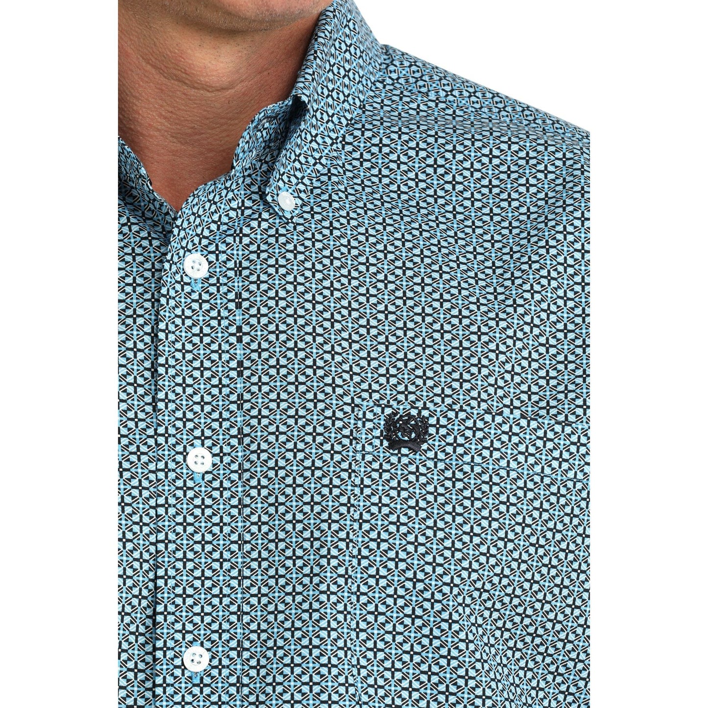 Cinch Men’s Button Down Western Shirt, Blue, Long Sleeve, MTW1106084