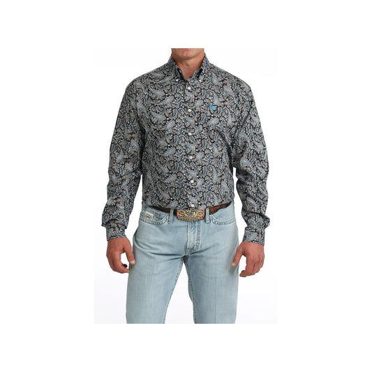Cinch Men’s Button Down Western Shirt, Paisley , Long Sleeve, MTW1106088