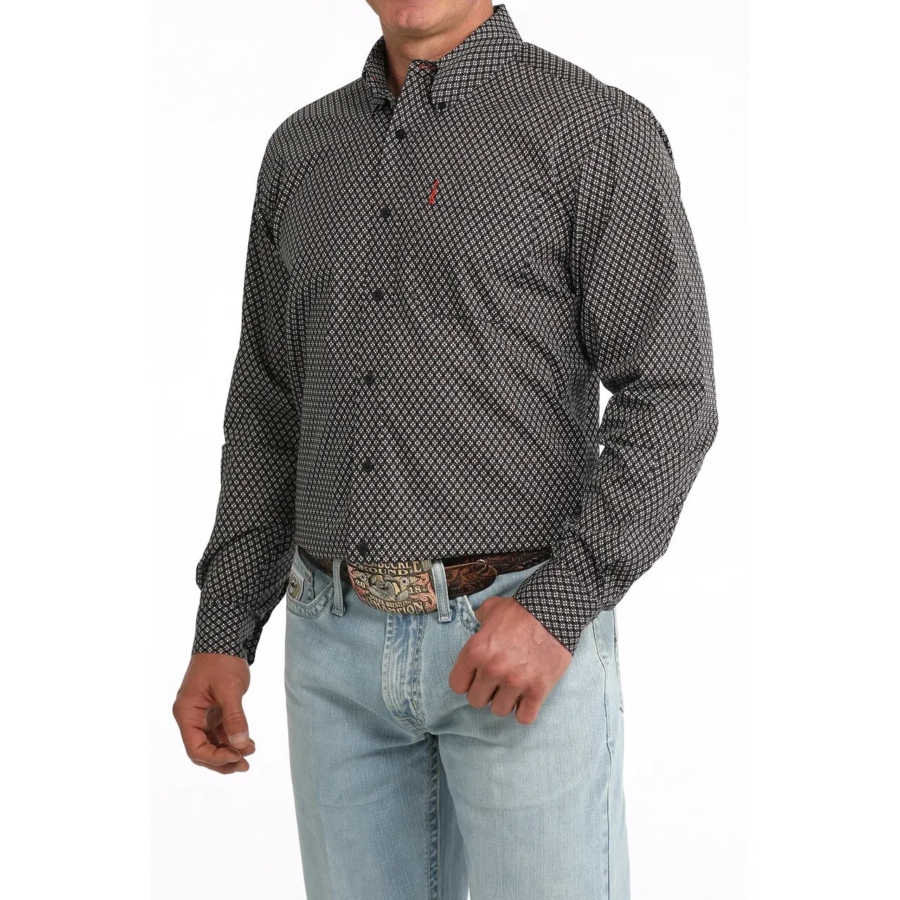 Cinch Men’s Button Down Western Shirt, Navy, Long Sleeve, MTW1347158