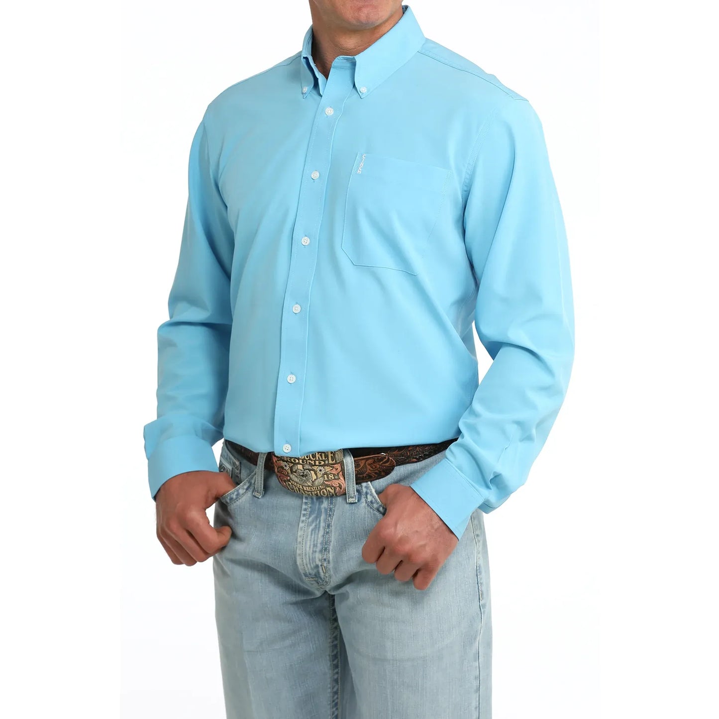 Cinch Men’s Button Down Western Shirt, Navy, Long Sleeve, MTW1347156