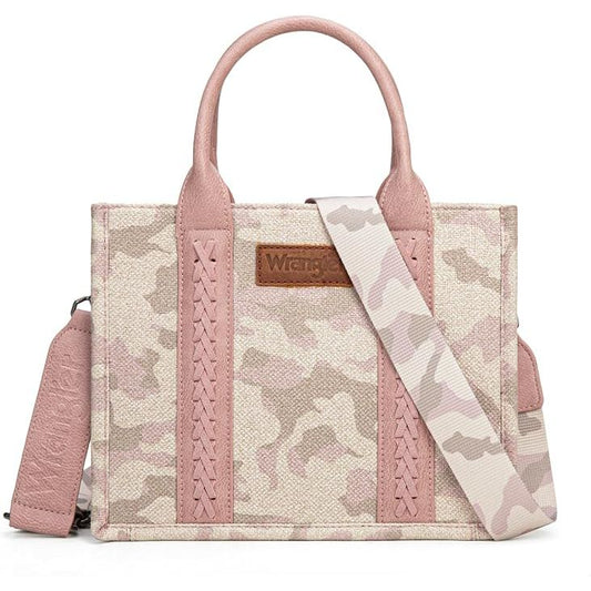 Wrangler Camo Print Small Canvas Tote/Crossbody - Pink WG286-8120S