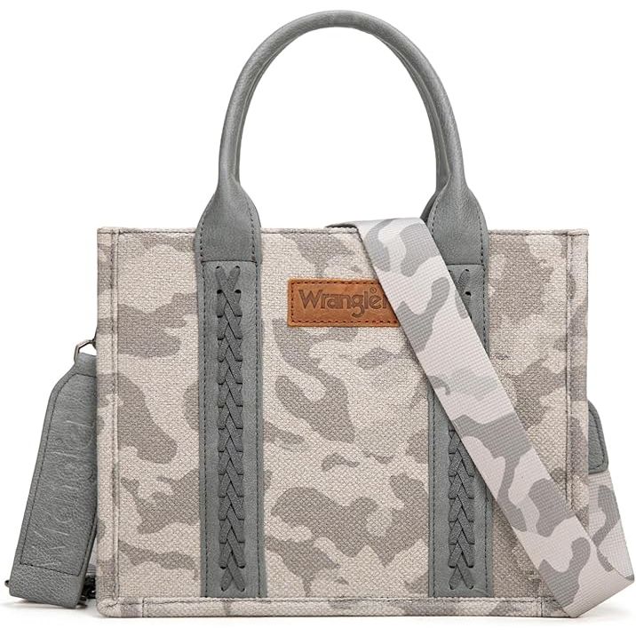 Wrangler Camo Print Small Canvas Tote/Crossbody - Pink WG286-8120S