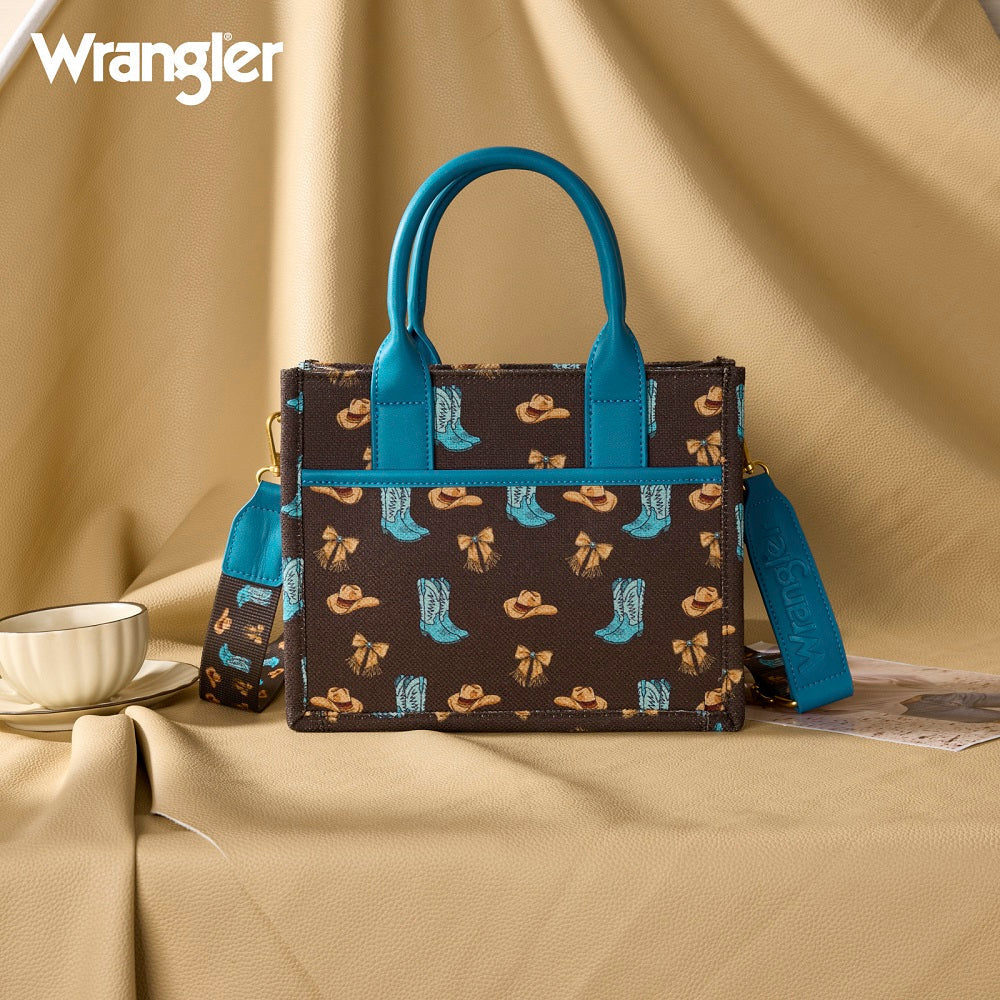Wrangler Boot Print Small Canvas Tote/Crossbody - WG524-8120SCF
